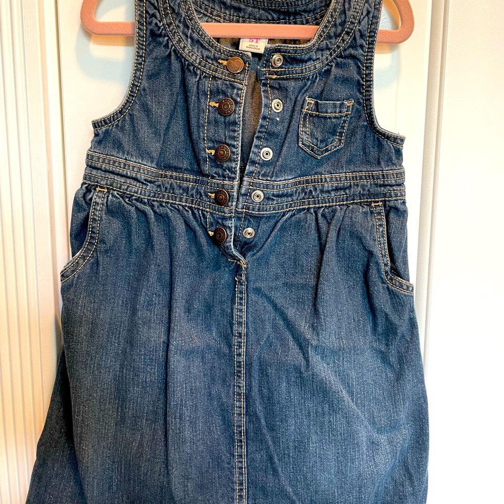 Old Navy jean jumper dress, size 5